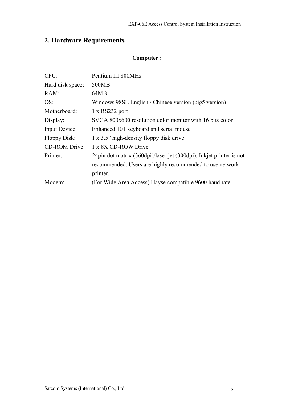 ACS EXP-06E User Manual | Page 3 / 15