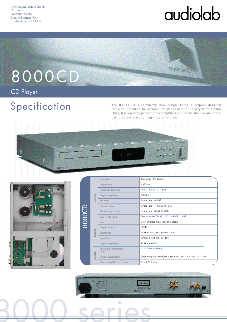 Audiolab 8000CD User Manual | 1 page
