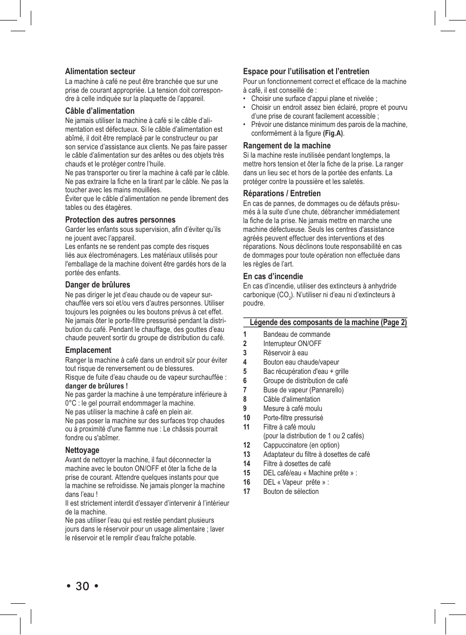 Philips Saeco Nina Machine espresso manuelle User Manual | Page 30 / 72