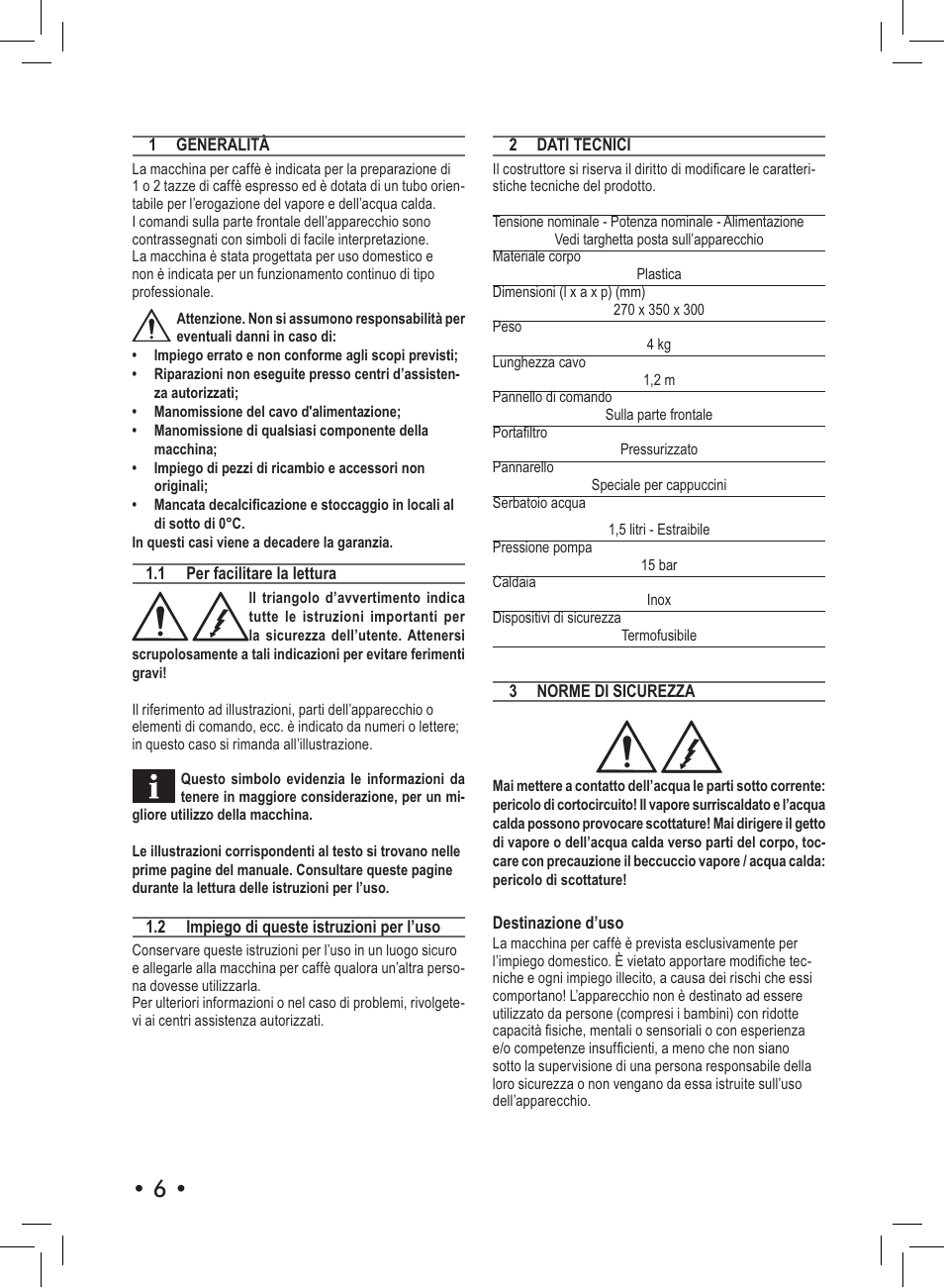 Philips Saeco Nina Machine espresso manuelle User Manual | Page 6 / 72