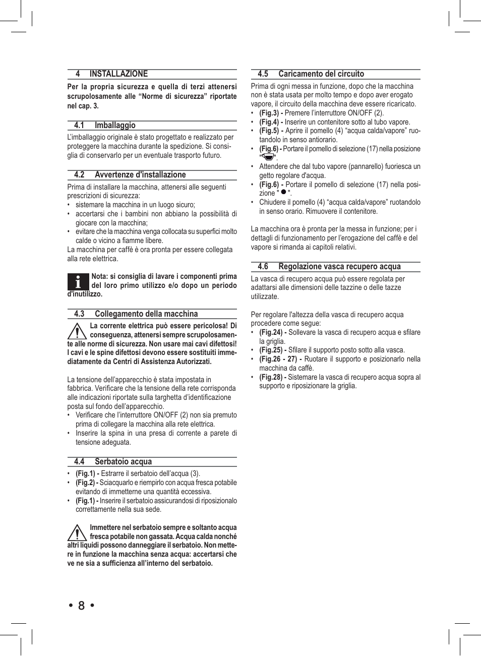 Philips Saeco Nina Machine espresso manuelle User Manual | Page 8 / 72