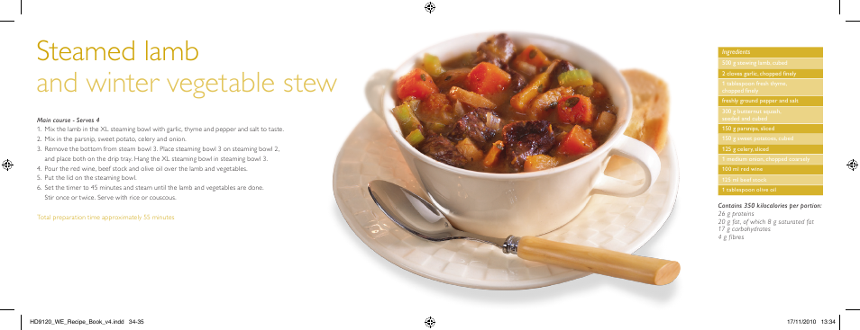 Steamed lamb and winter vegetable stew | Philips Viva Collection Cuiseur Vapeur User Manual | Page 18 / 25