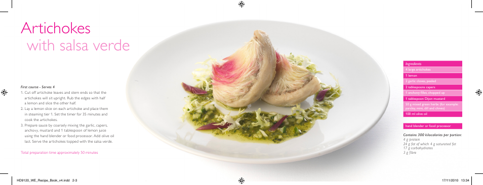 Artichokes with salsa verde | Philips Viva Collection Cuiseur Vapeur User Manual | Page 2 / 25