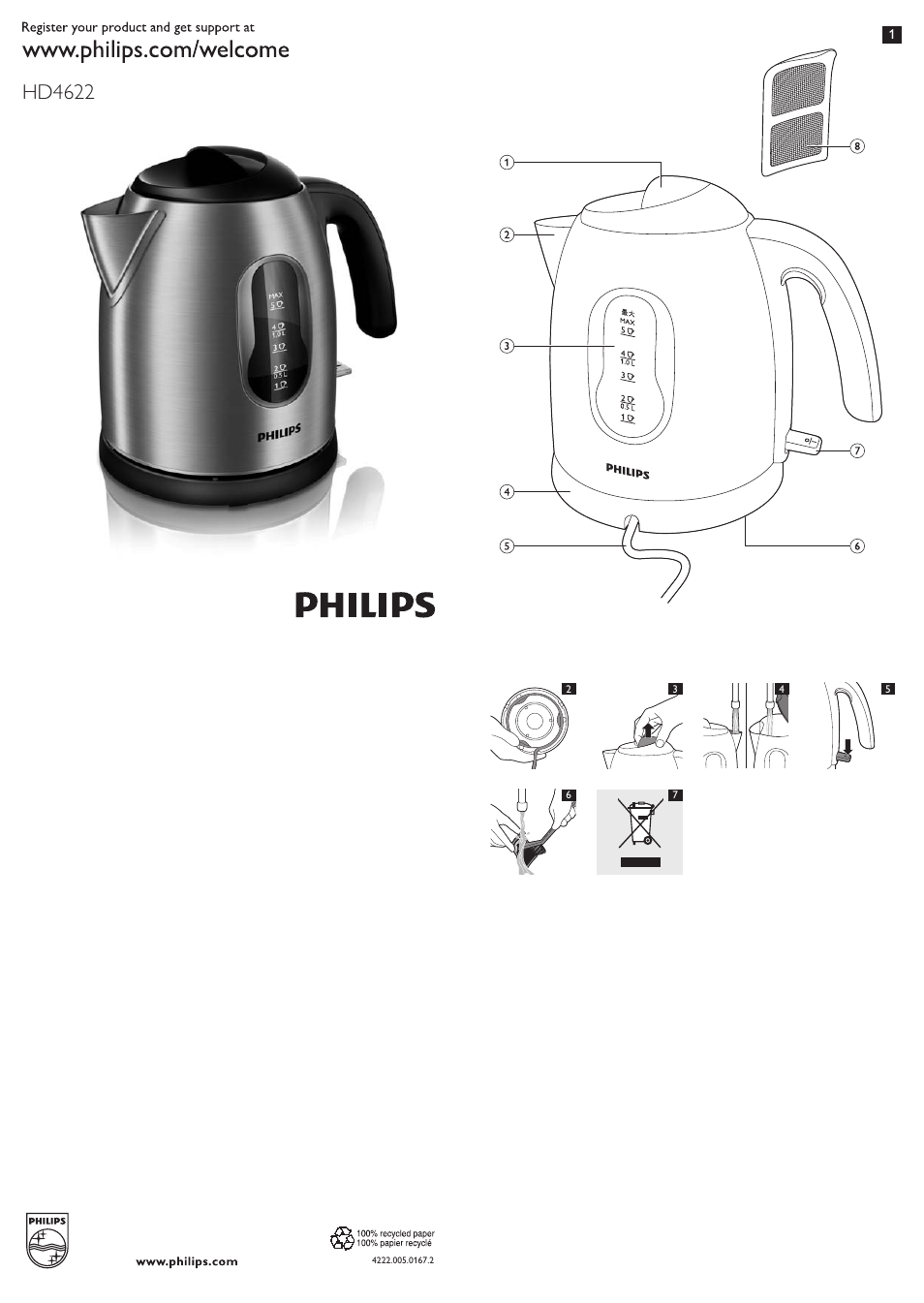 Philips Bouilloire User Manual | 10 pages