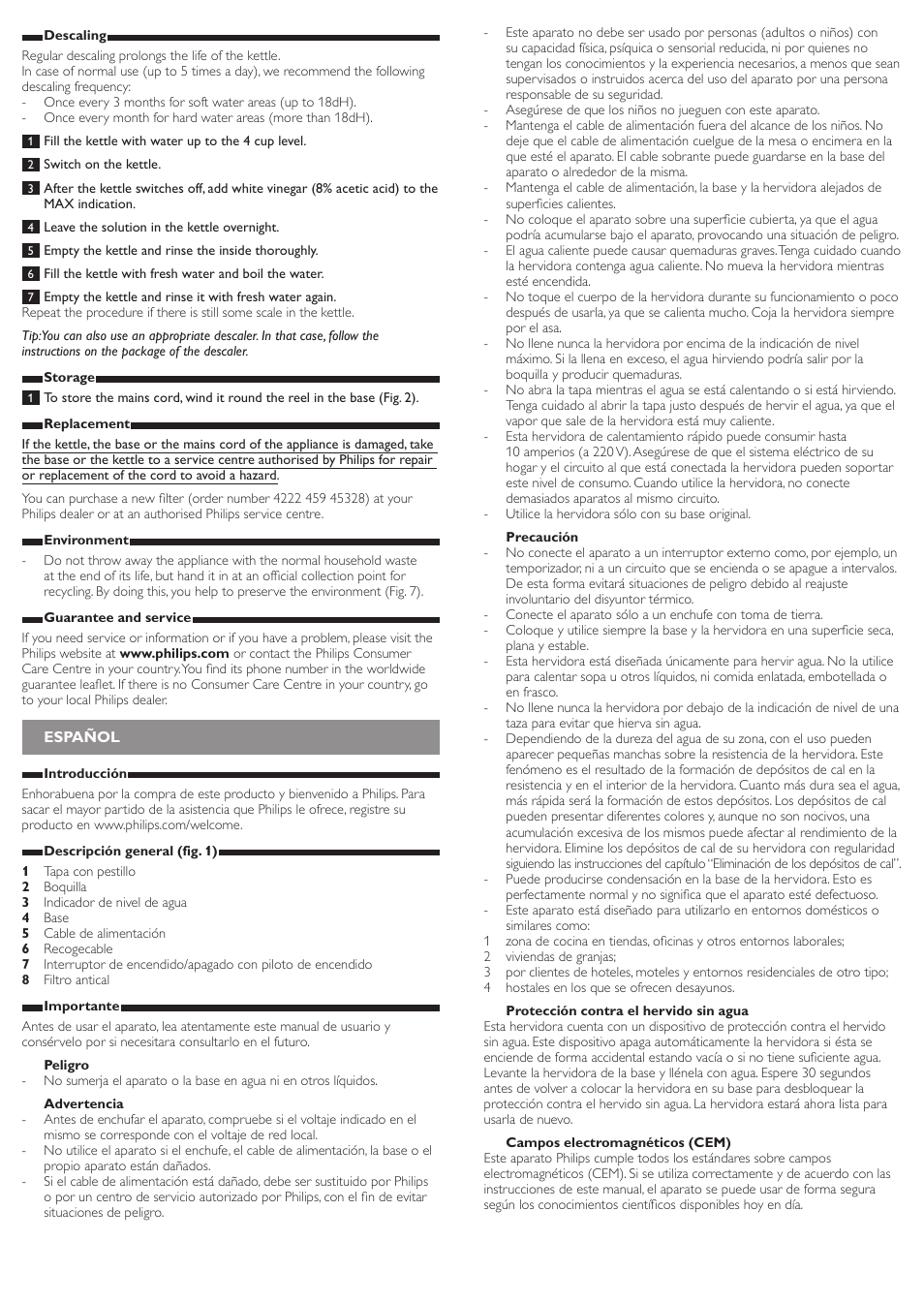 Philips Bouilloire User Manual | Page 3 / 10