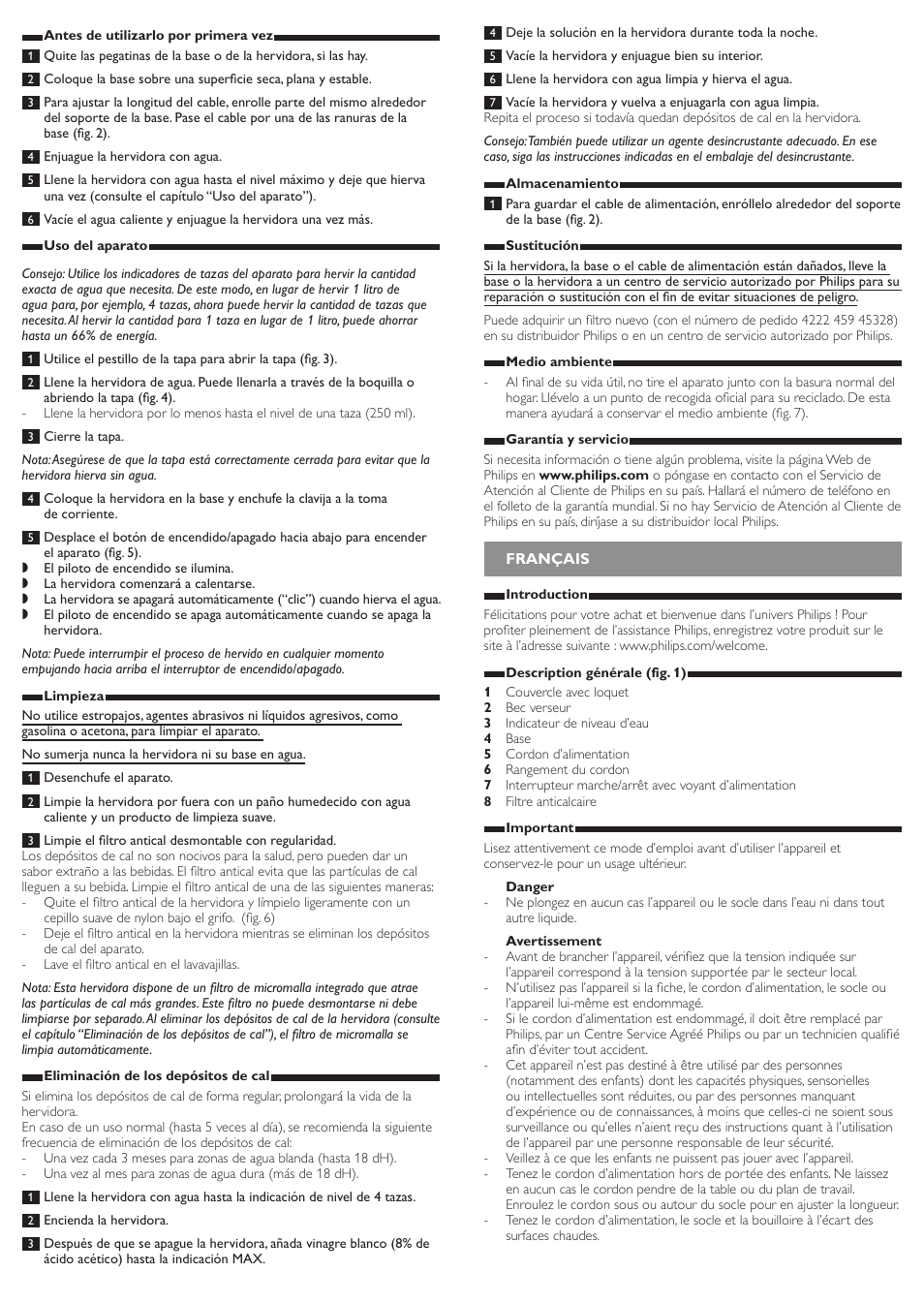 Philips Bouilloire User Manual | Page 4 / 10