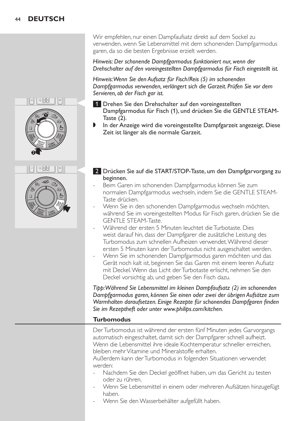 Philips Aluminium Collection Cuiseur Vapeur User Manual | Page 44 / 172