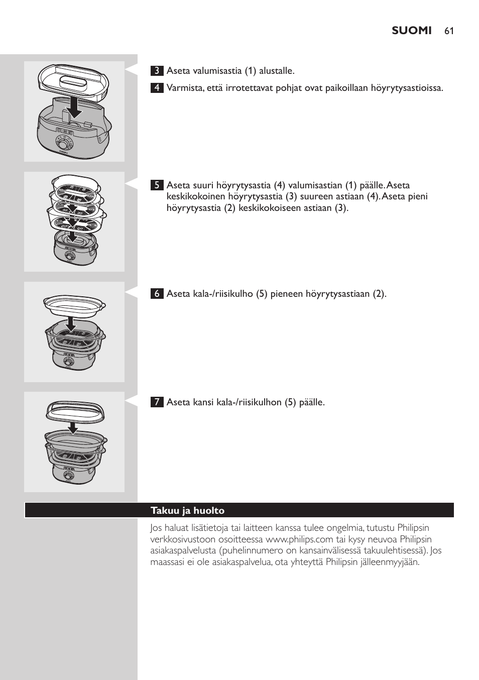 Philips Aluminium Collection Cuiseur Vapeur User Manual | Page 61 / 172