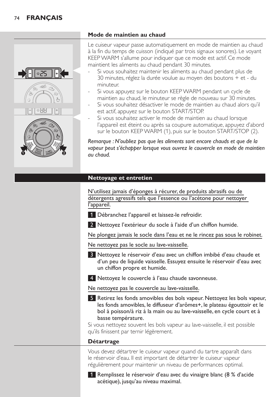 Philips Aluminium Collection Cuiseur Vapeur User Manual | Page 74 / 172