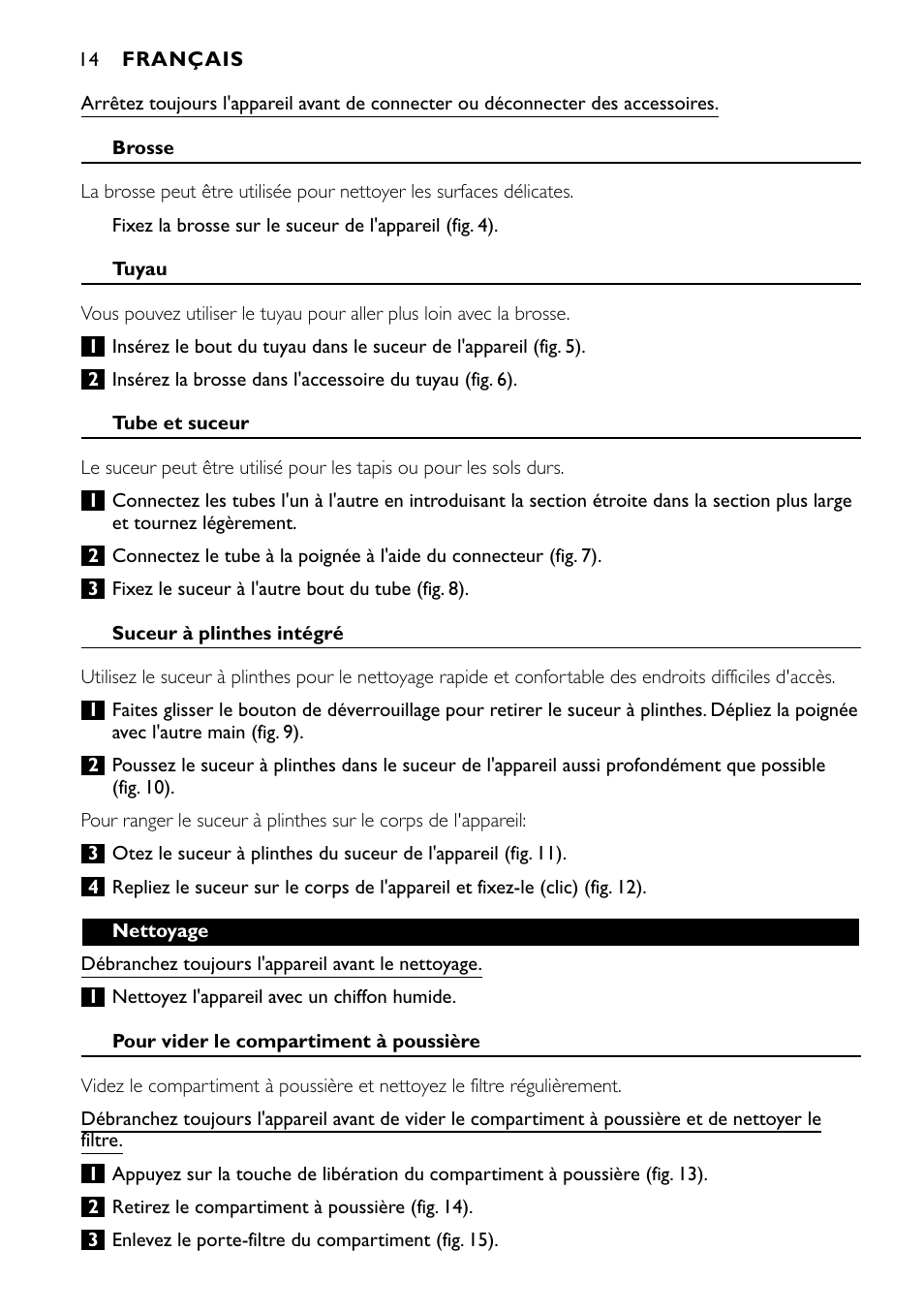 Philips Aspirateur à main User Manual | Page 14 / 52