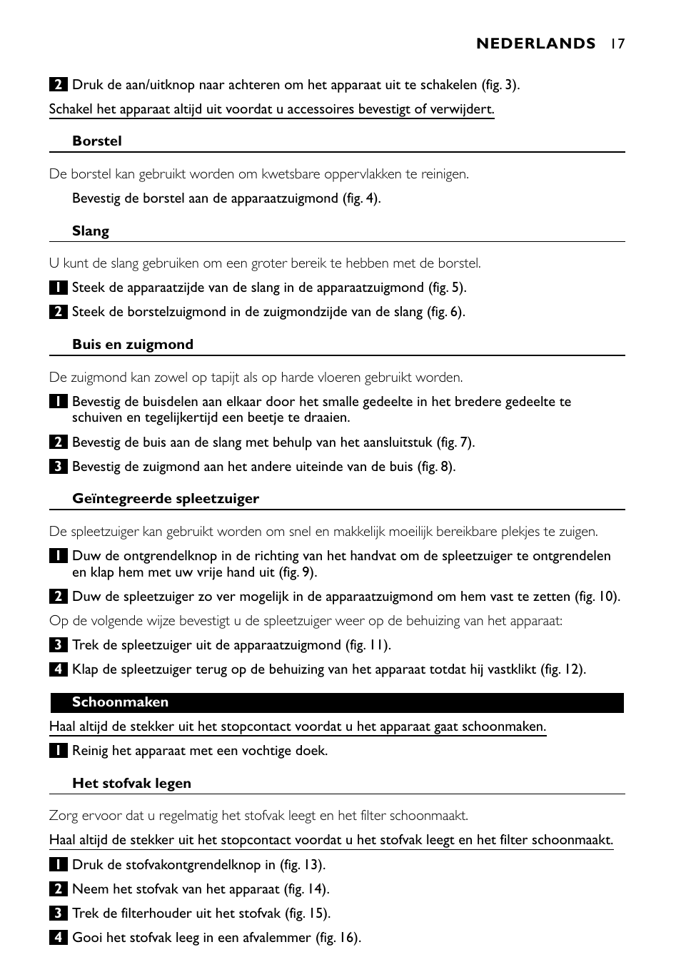 Philips Aspirateur à main User Manual | Page 17 / 52