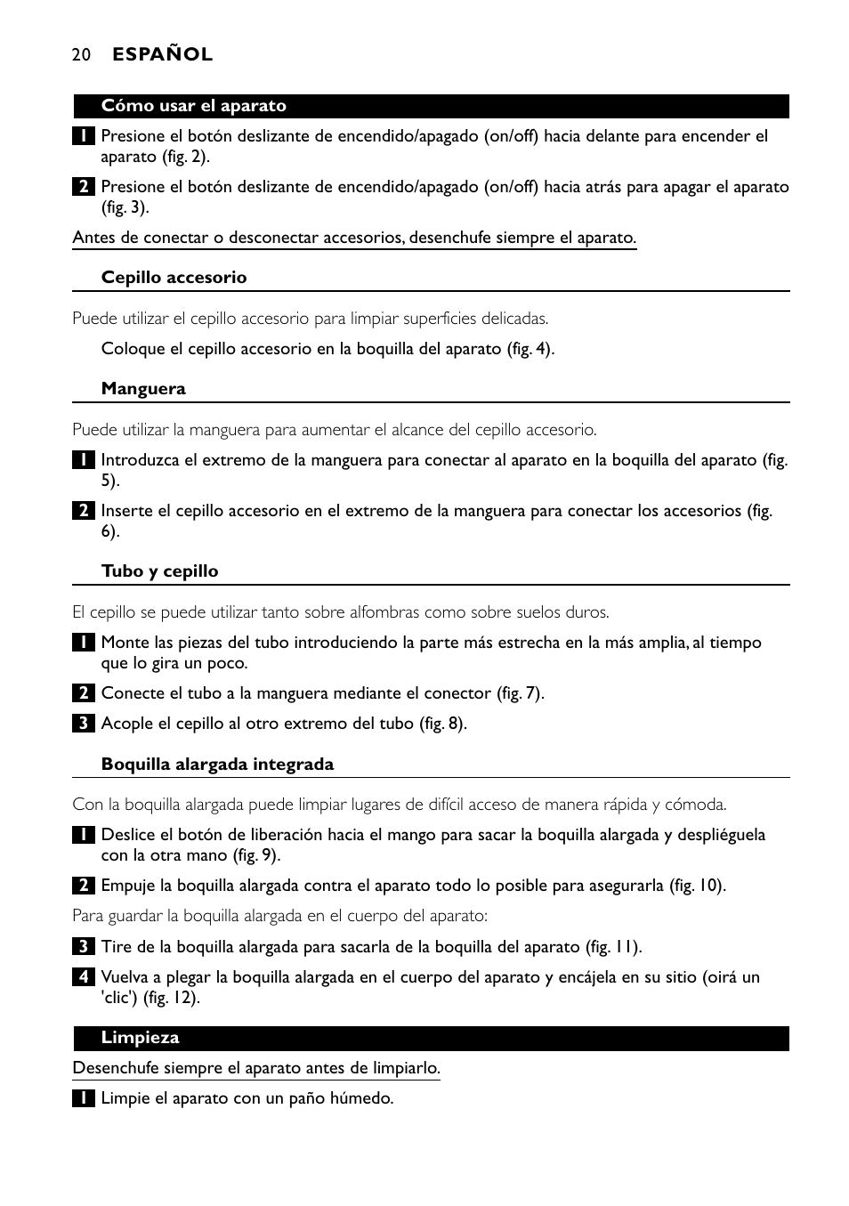 Philips Aspirateur à main User Manual | Page 20 / 52