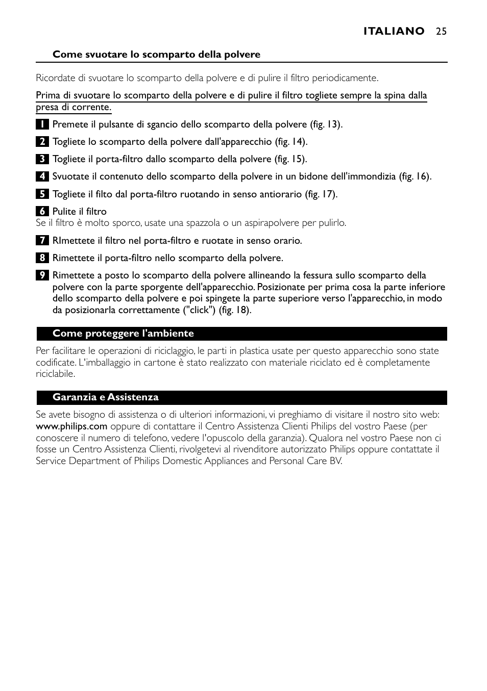 Philips Aspirateur à main User Manual | Page 25 / 52