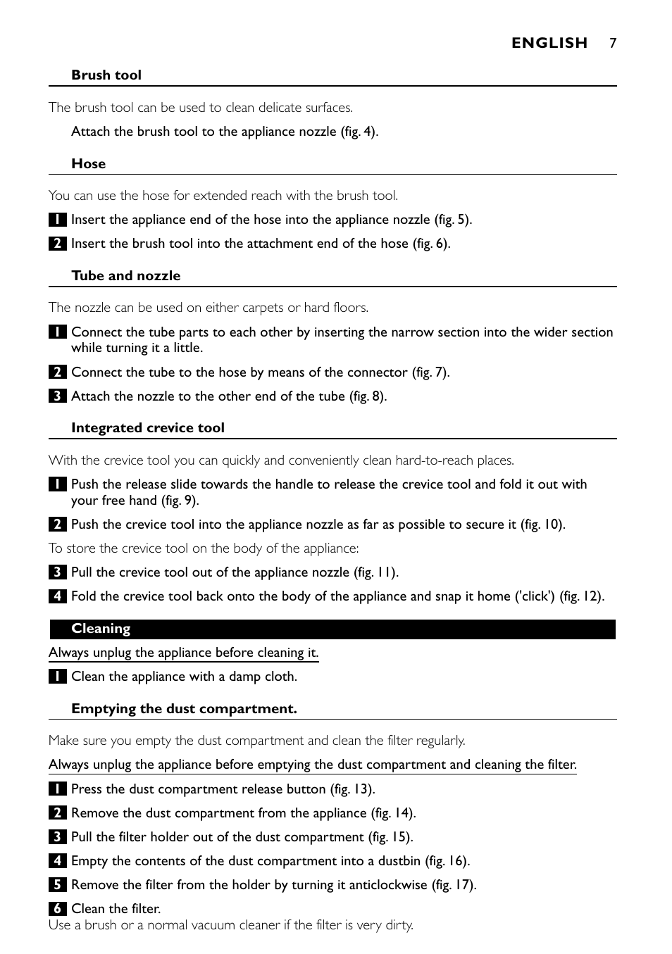 Philips Aspirateur à main User Manual | Page 7 / 52