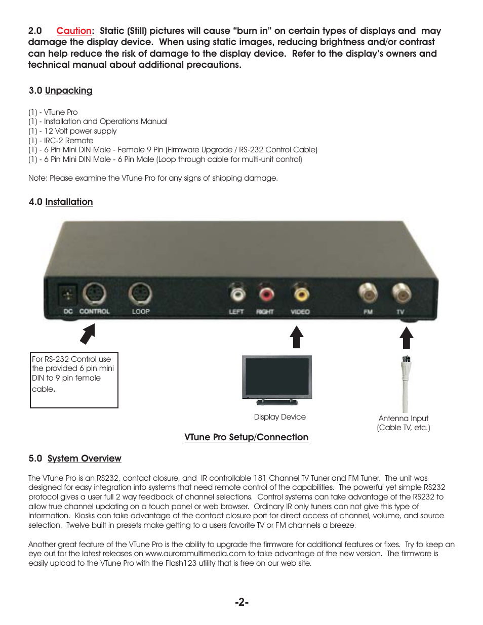 Aurora Multimedia TV/FM Tuner User Manual | Page 4 / 17