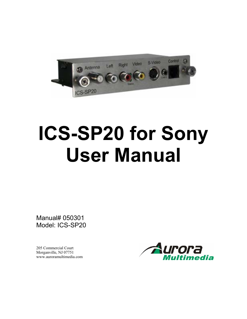 Aurora Multimedia ICS-SP20 User Manual | 15 pages