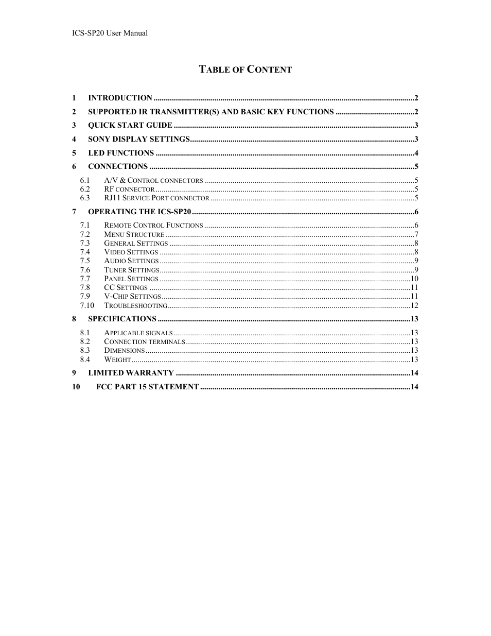 Aurora Multimedia ICS-SP20 User Manual | Page 2 / 15