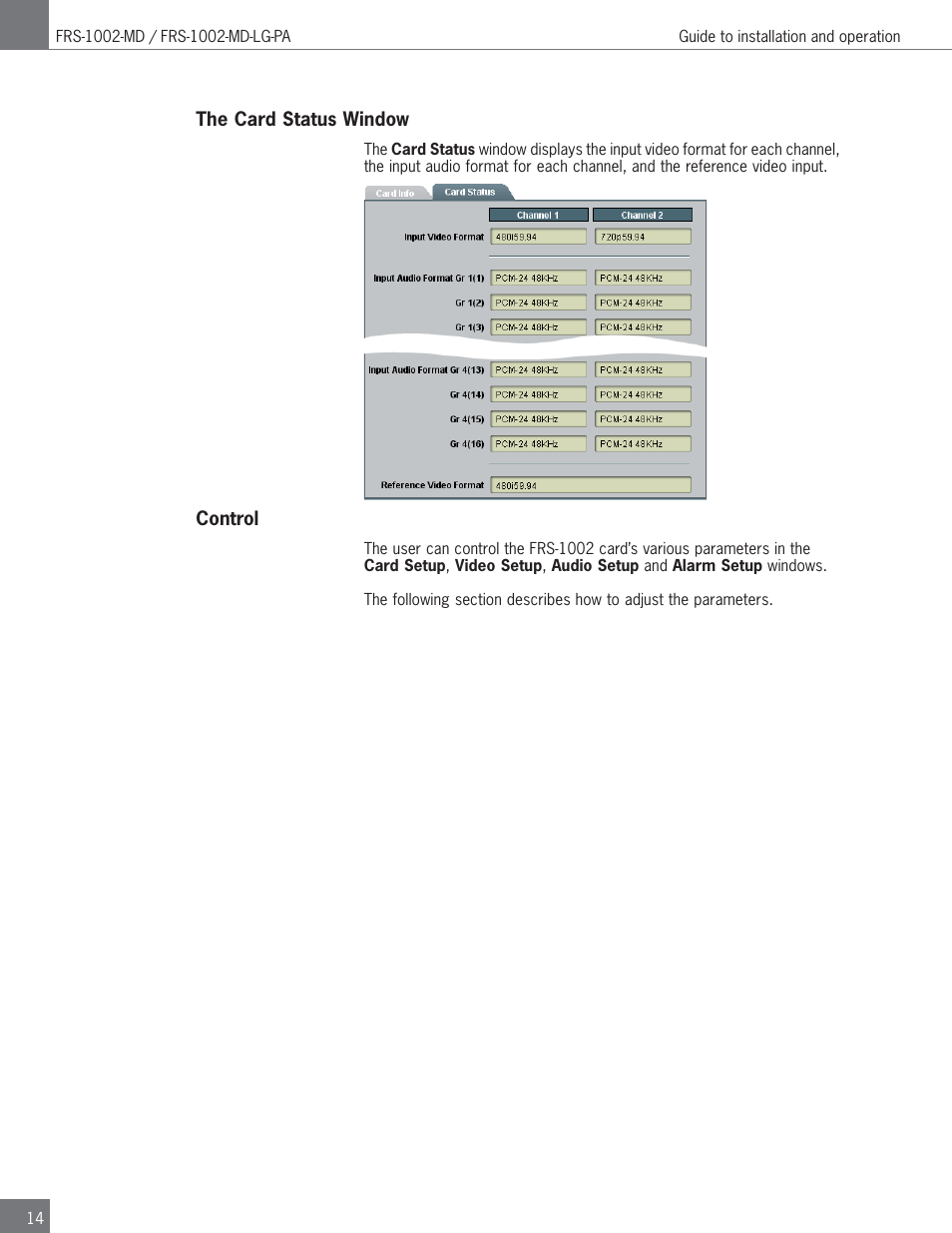 Algolith FRS-1002-MD User Manual | Page 14 / 35