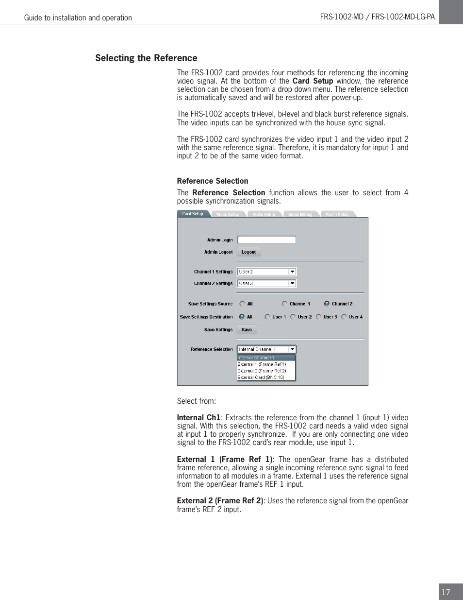 Algolith FRS-1002-MD User Manual | Page 17 / 35