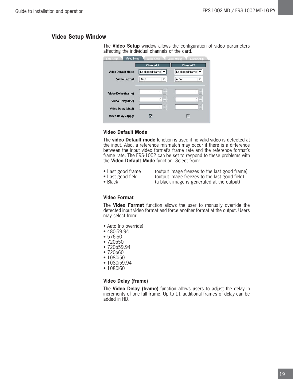 Algolith FRS-1002-MD User Manual | Page 19 / 35