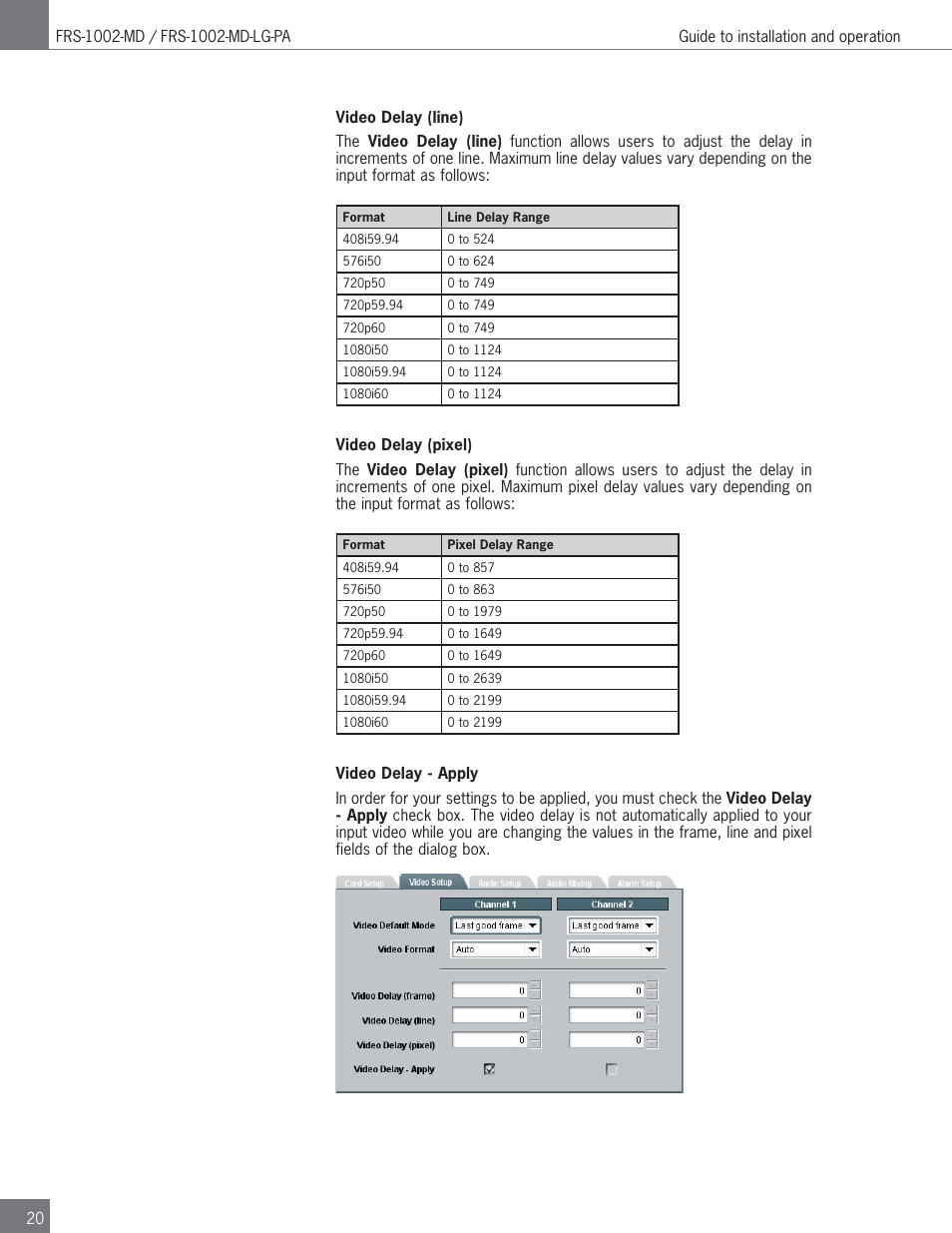 Algolith FRS-1002-MD User Manual | Page 20 / 35