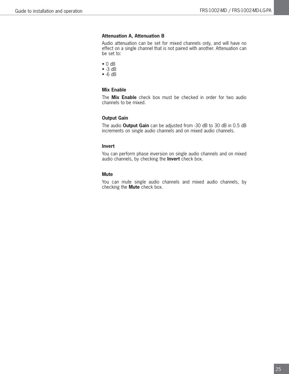 Algolith FRS-1002-MD User Manual | Page 25 / 35