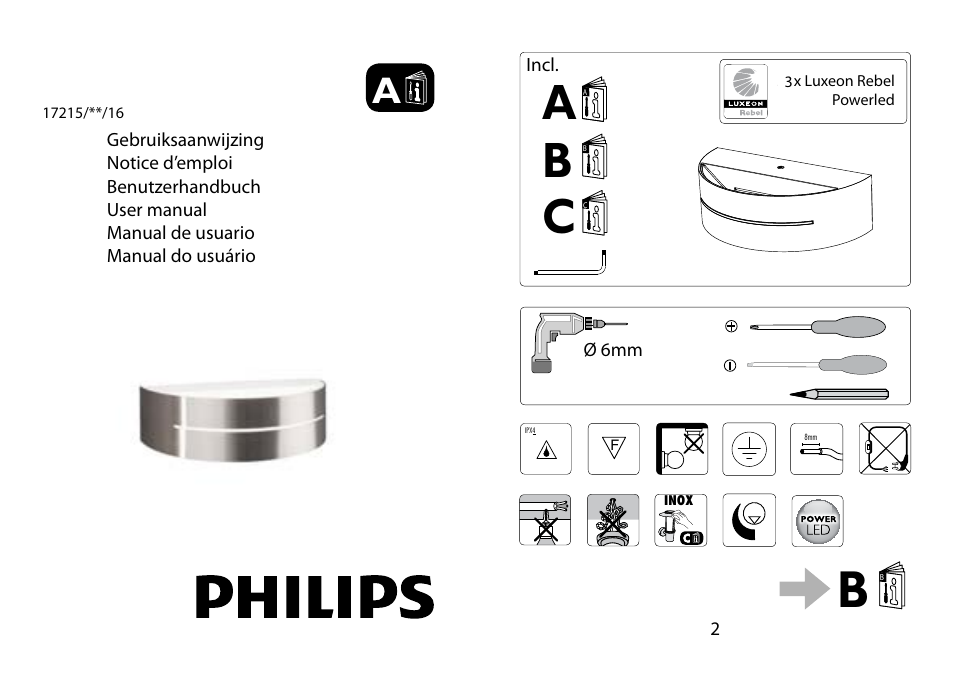 Philips Ledino Applique murale User Manual | 4 pages