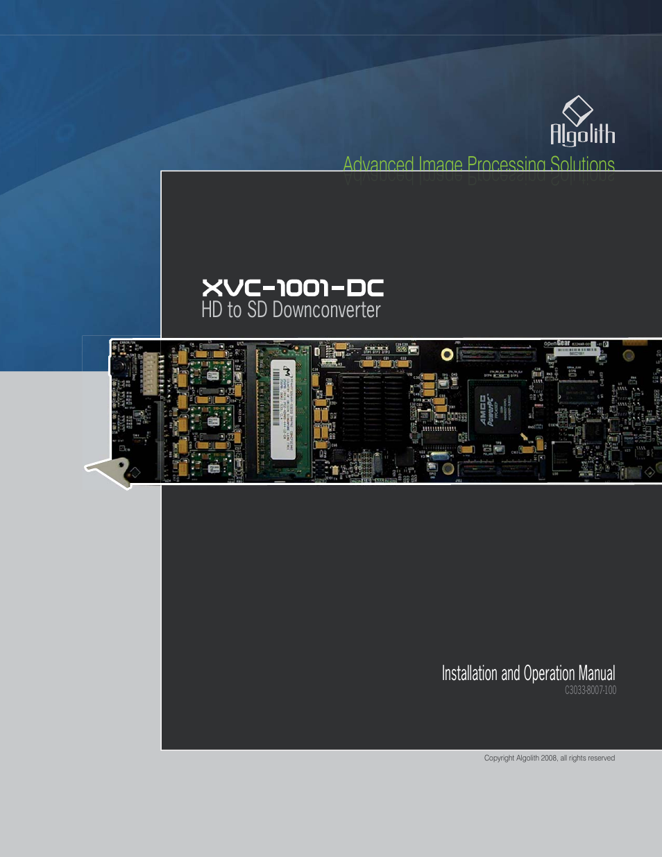 Algolith HD to SD Downconverter XVC-1001-DC User Manual | 38 pages