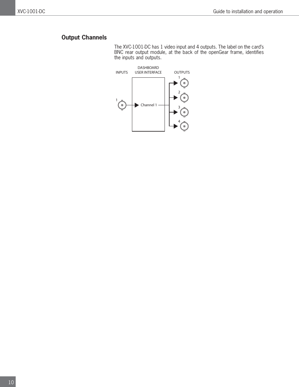 Output channels | Algolith HD to SD Downconverter XVC-1001-DC User Manual | Page 10 / 38