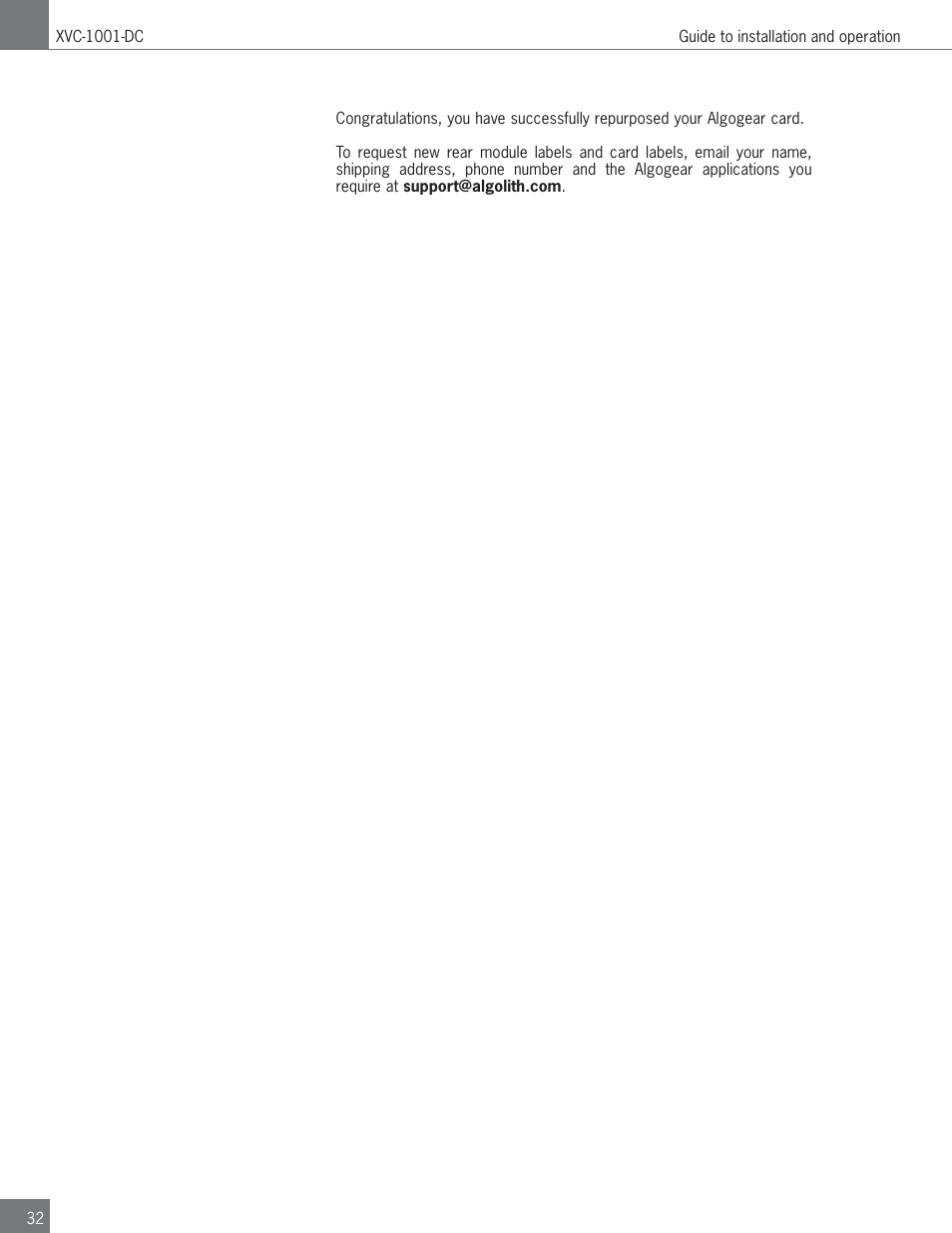 Algolith HD to SD Downconverter XVC-1001-DC User Manual | Page 32 / 38