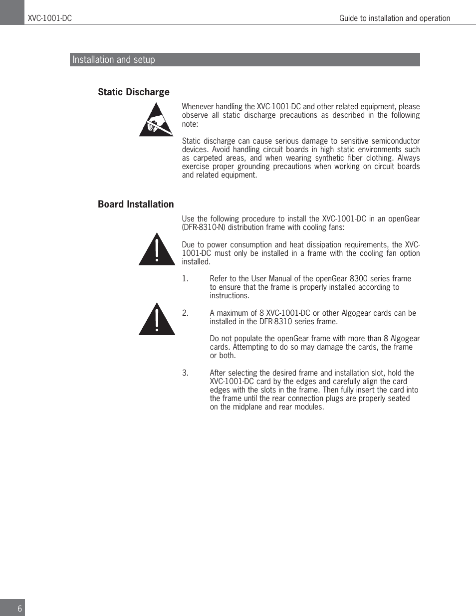 Algolith HD to SD Downconverter XVC-1001-DC User Manual | Page 6 / 38