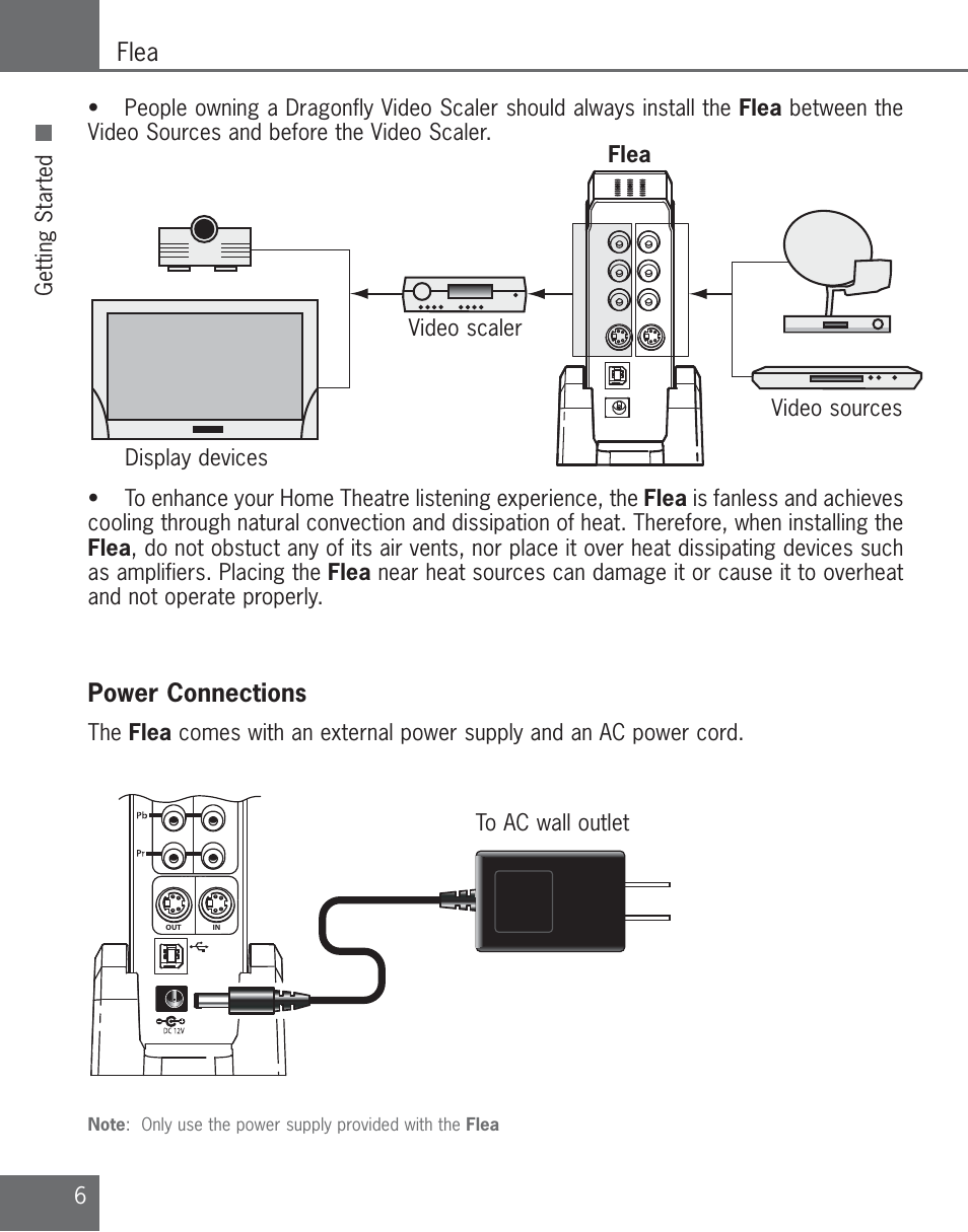 Flea, Power connections | Algolith C3012-8001-200 User Manual | Page 6 / 32