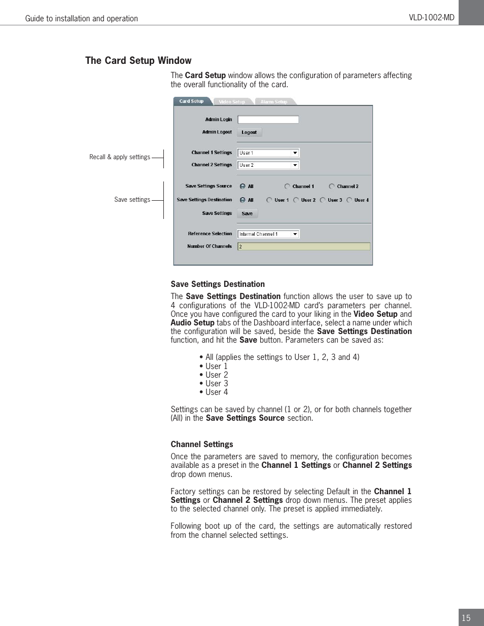 Algolith Dual SD/HD Video Delay VLD-1002-MD User Manual | Page 15 / 30
