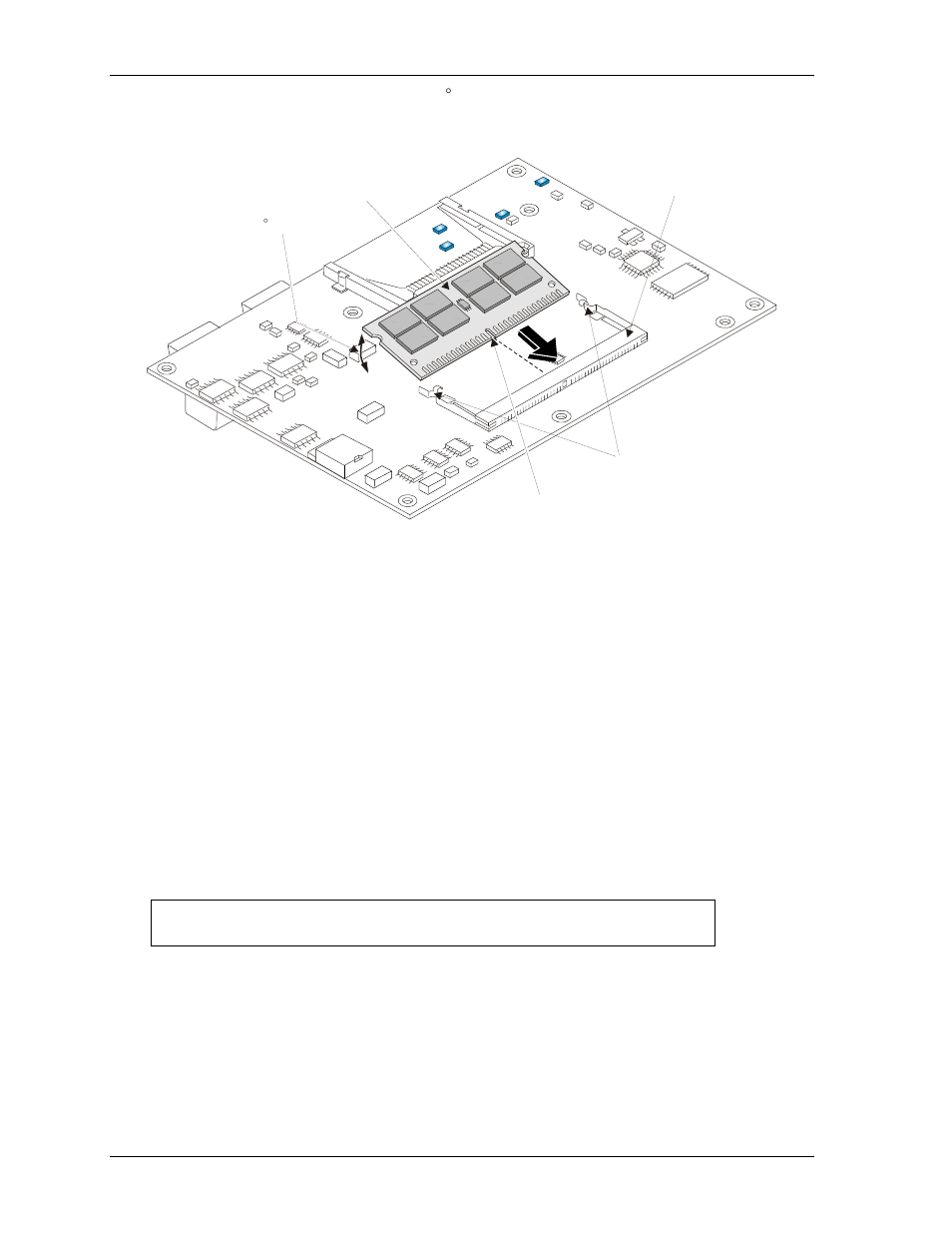 Figure 2-14. installing sodimm into socket | Ampro Corporation Ampro ReadySystem 1U User Manual | Page 26 / 40