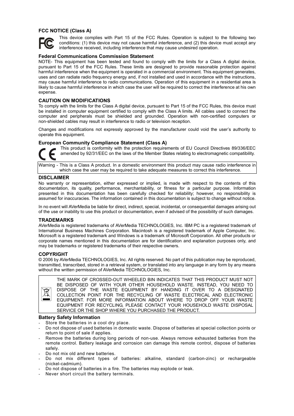 AVerMedia Technologies EB1504 MPEG4 User Manual | Page 2 / 32
