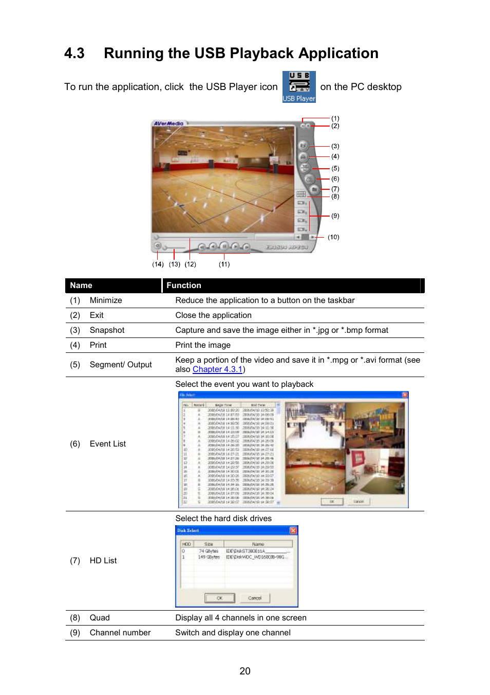 3 running the usb playback application | AVerMedia Technologies EB1504 MPEG4 User Manual | Page 24 / 32
