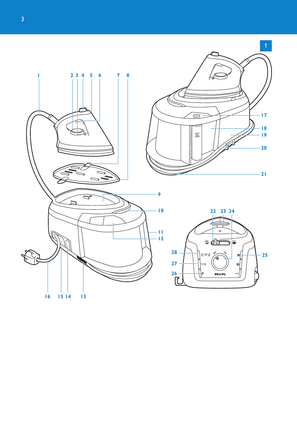 Philips IntelliCare Centrale vapeur haute pression User Manual | Page 3 / 88