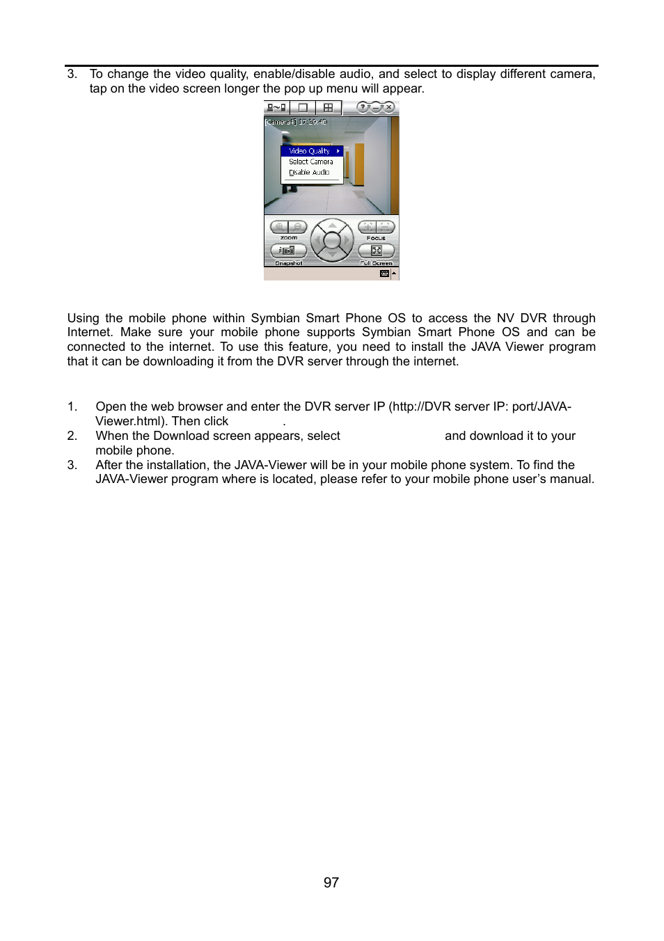 7 using java-viewer to access nv dvr server, Using java-viewer to access nv dvr server, To install java-viewer from the dvr server | AVerMedia Technologies NV 6000 EXP User Manual | Page 106 / 120