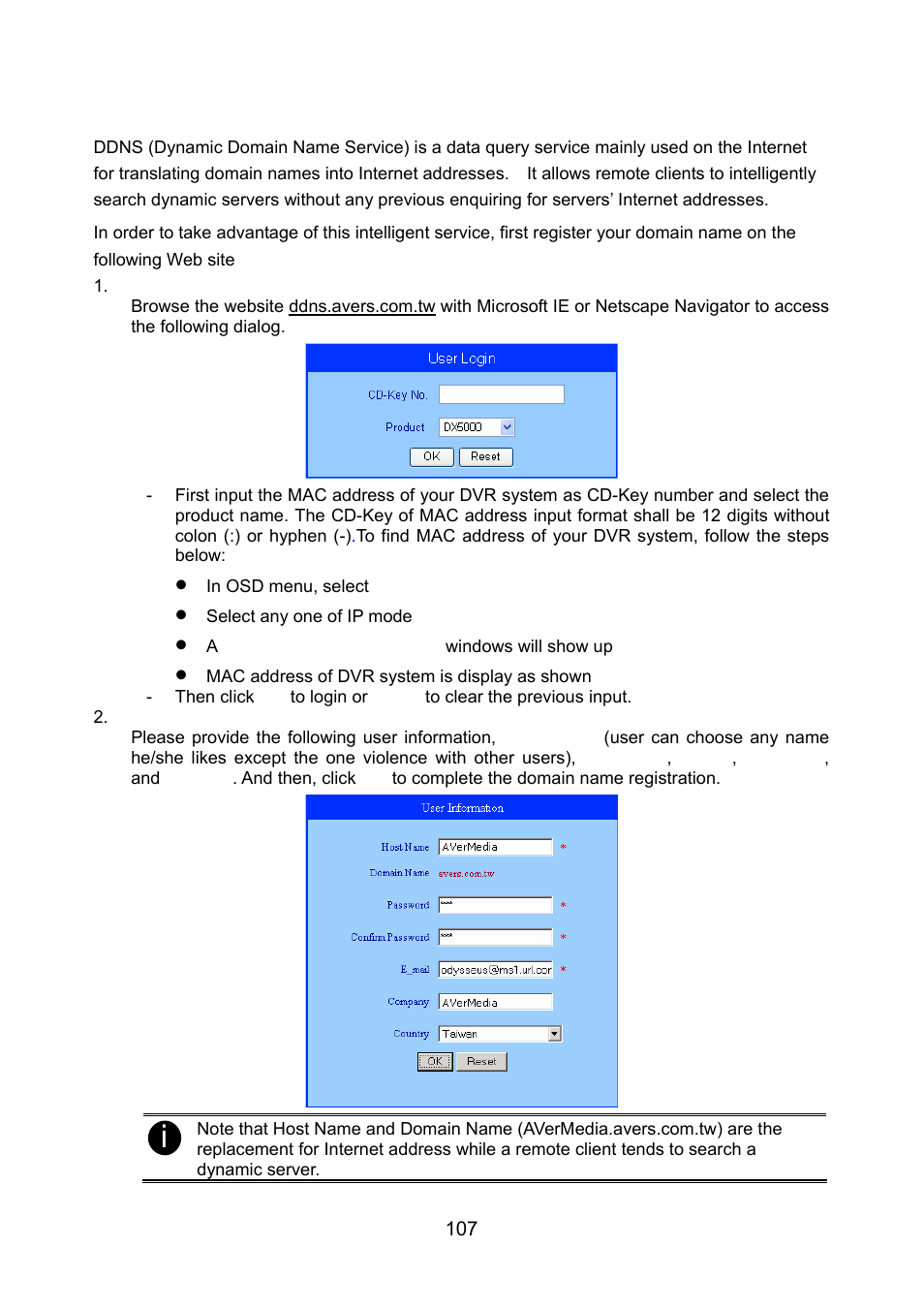 Appendix a registering domain names, Appendix a | AVerMedia Technologies NV 6000 EXP User Manual | Page 116 / 120