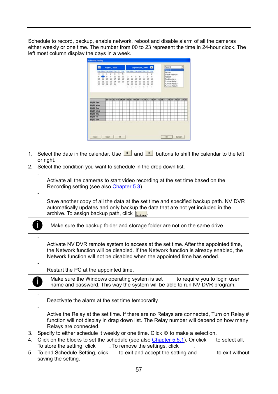 5 schedule setting, Schedule setting | AVerMedia Technologies NV 6000 EXP User Manual | Page 66 / 120