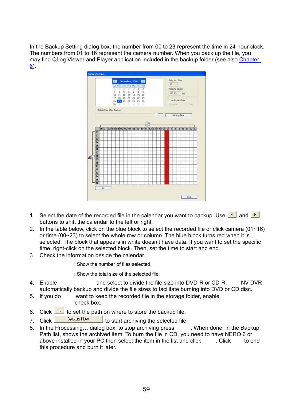 6 backup setting, Backup setting | AVerMedia Technologies NV 6000 EXP User Manual | Page 68 / 120
