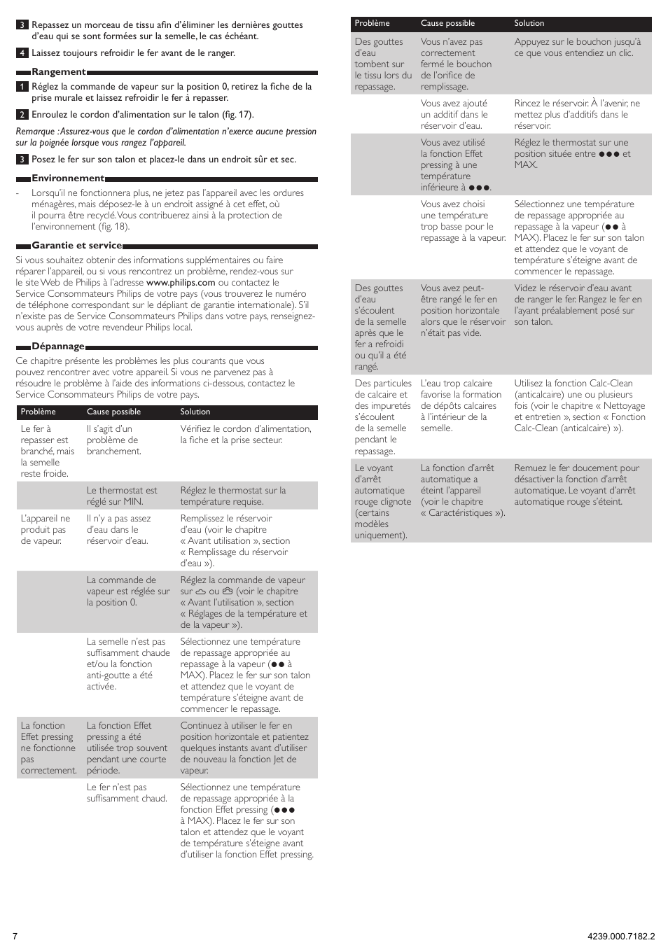 Philips EnergyCare Fer vapeur User Manual | Page 7 / 13