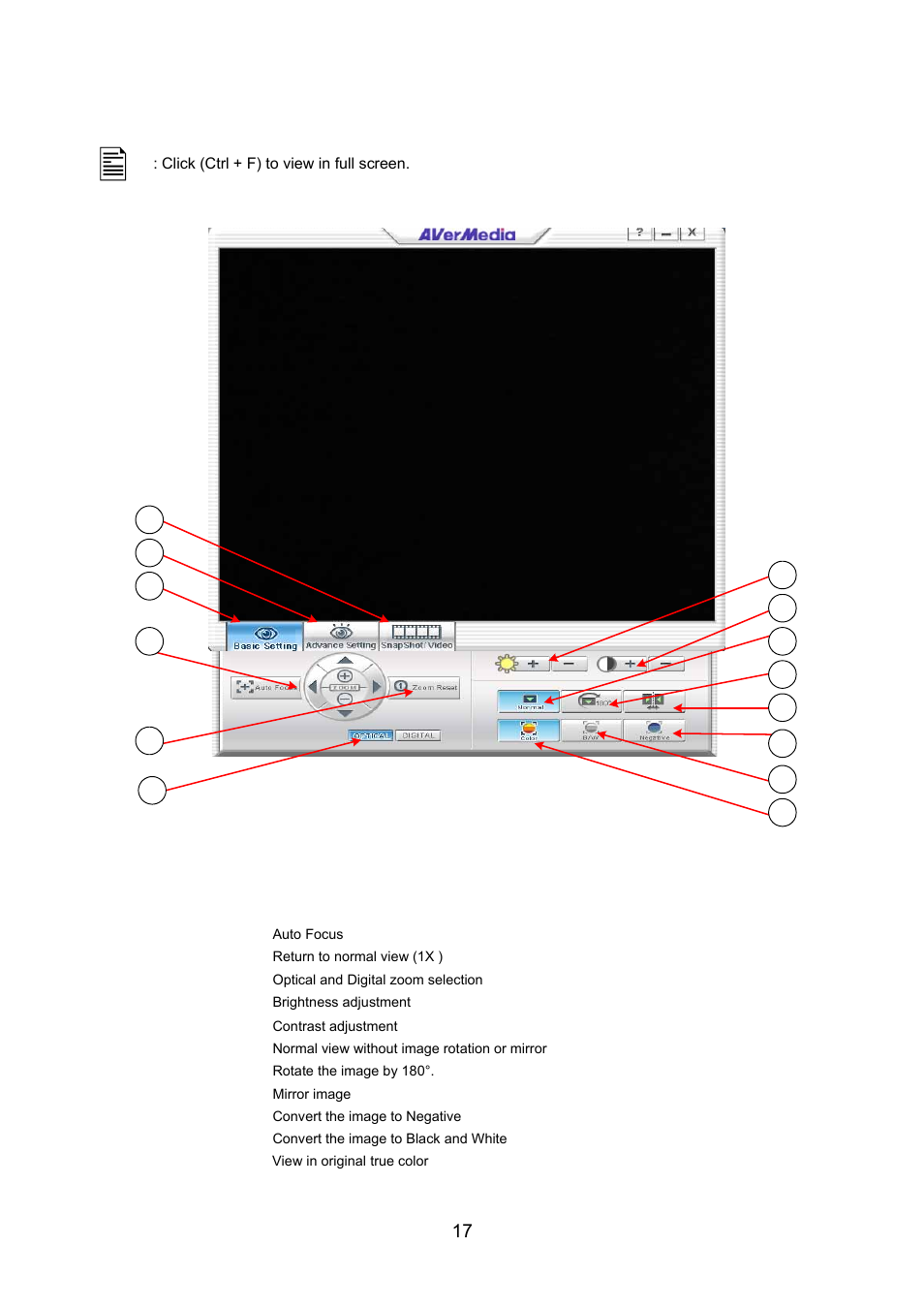 Visionap user interface, A. basic setting | AVerMedia Technologies AVerVision530 User Manual | Page 18 / 22