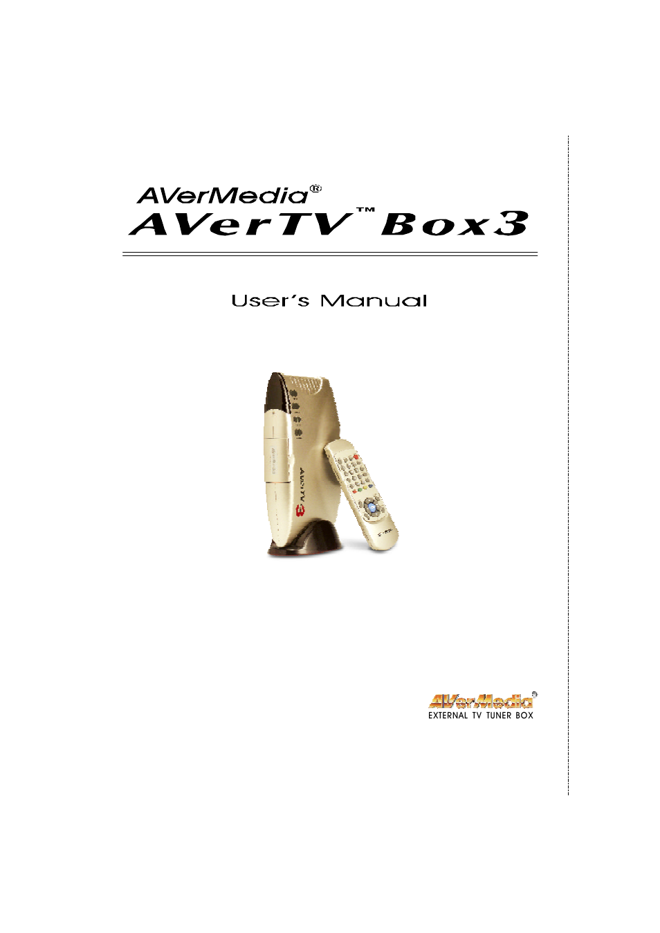 AVerMedia Technologies TV TUNER BOX User Manual | 19 pages
