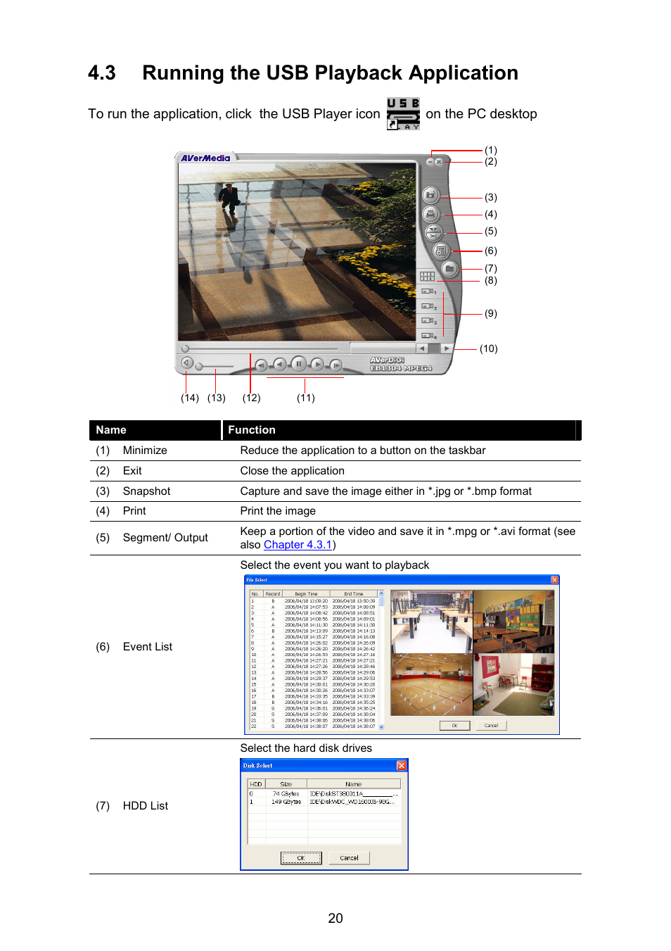 3 running the usb playback application | AVerMedia Technologies EB1304 MPEG4+ User Manual | Page 24 / 32