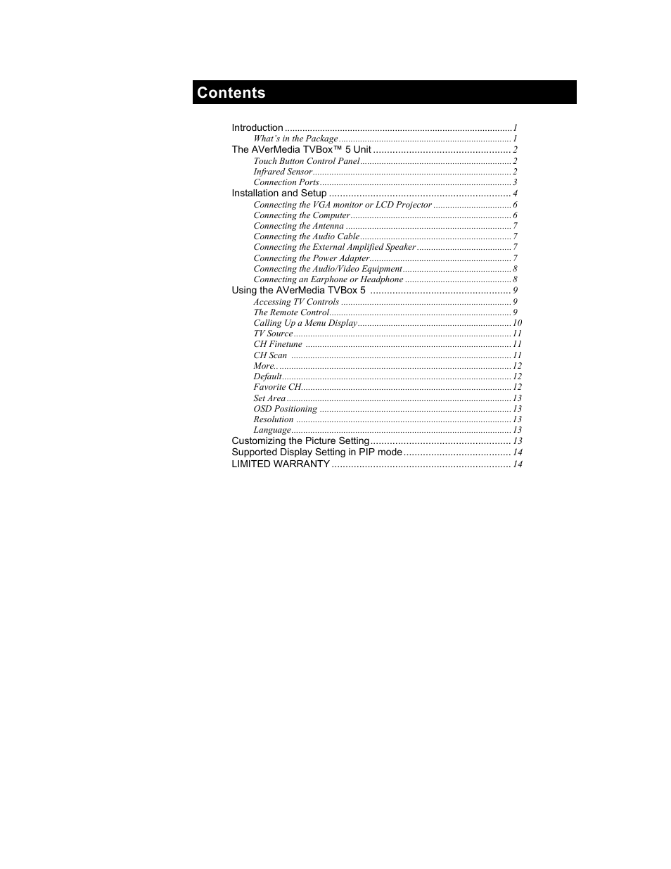 AverMedia TVBox-5 User Manual | Page 3 / 20