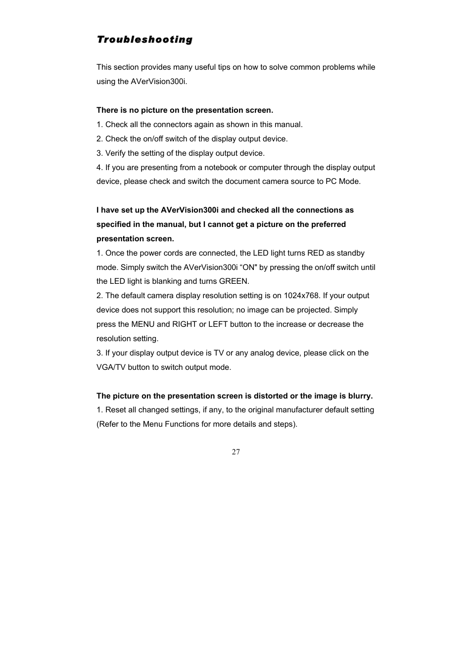 AVerMedia Technologies AVerVision300i User Manual | Page 33 / 38