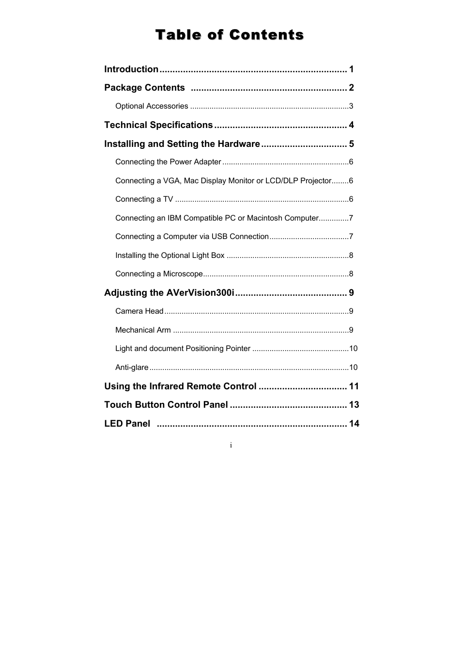 AVerMedia Technologies Document Camera User Manual | Page 4 / 35