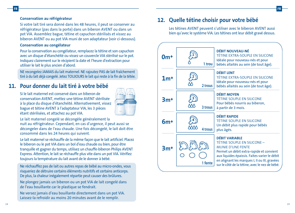 Pour donner du lait tiré à votre bébé, Quelle tétine choisir pour votre bébé | Philips AVENT Tire-lait manuel User Manual | Page 12 / 25