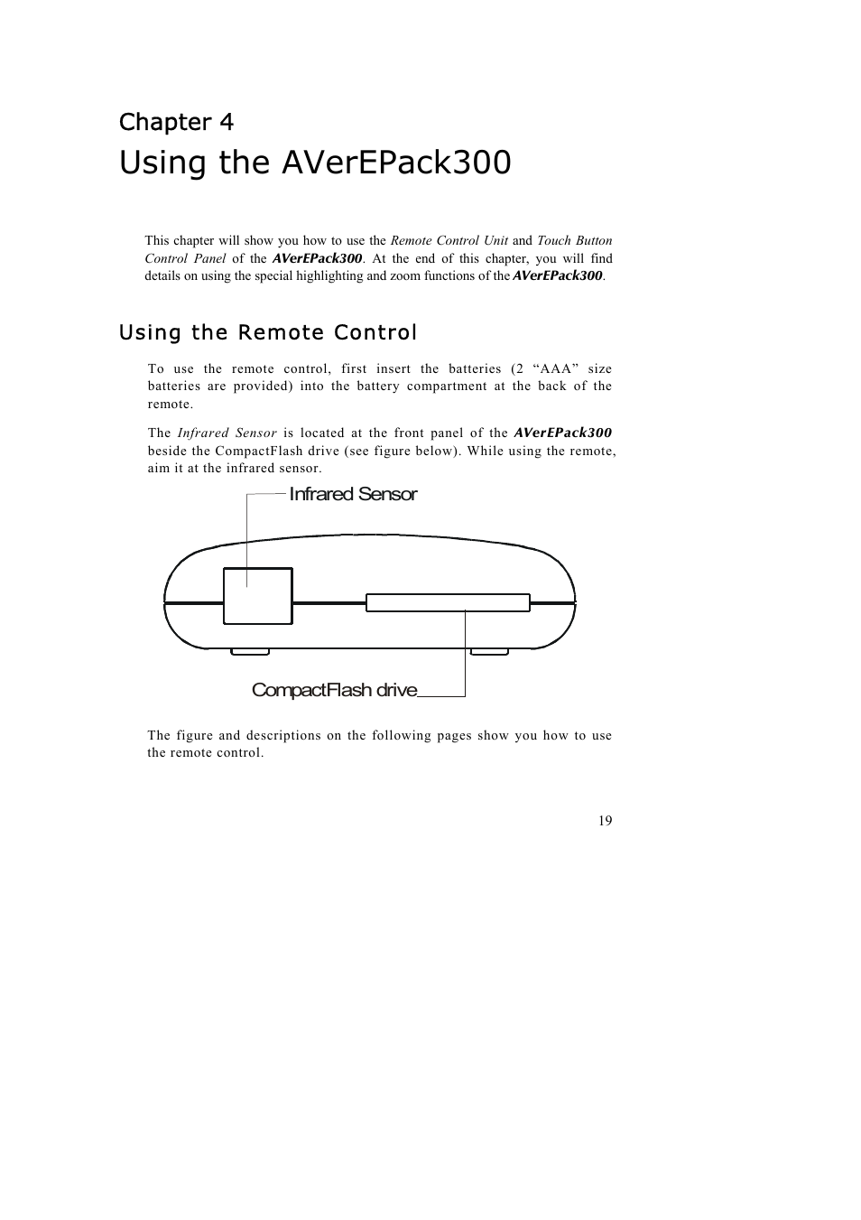 Using the averepack300, Chapter 4, Using the remote control | AVerMedia Technologies AverEPack300 User Manual | Page 23 / 38